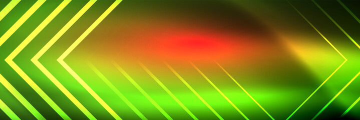 Shiny neon glowing techno lines, hi-tech futuristic abstract background template with square shapes