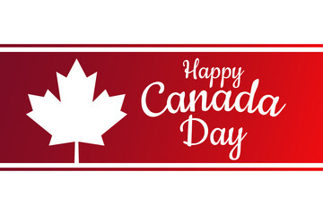 Happy Canada Day. July 1. Holiday concept. Template for background, banner, card, poster with text inscription. Vector EPS10 illustration.