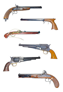 Mosaic of muzzleloading blackpowder guns.