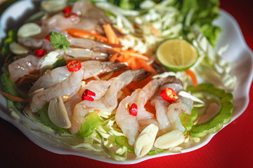 Shrimp in fish sauce, spicy Thai food