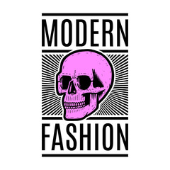 Retro colorful skull.