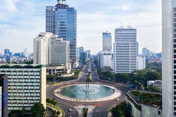 Quiet HI Roundabout road during quarantine