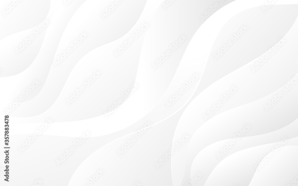 Wall mural abstract white and light gray wave modern soft luxury texture with smooth and clean vector subtle ba