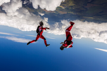 Skydiving video. The concept of active recreation.