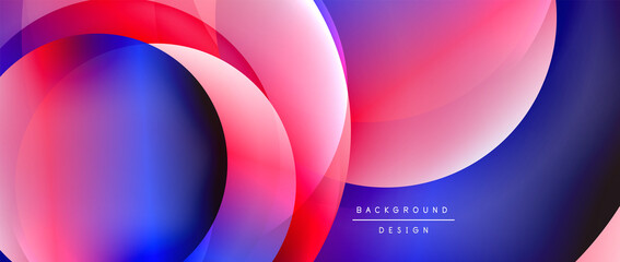 Circle modern geometric abstract background with liquid gradients