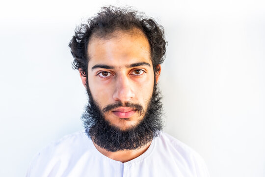 Portrait of muslim arabic man seem very angry
