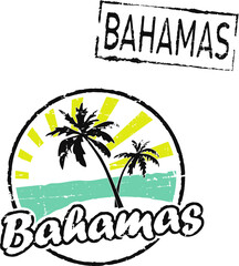 Two grunge rubber stamps 'BAHAMAS'