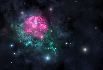 Rose flower cosmic nebula
