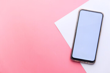 smart phone with empty screen with copy space 