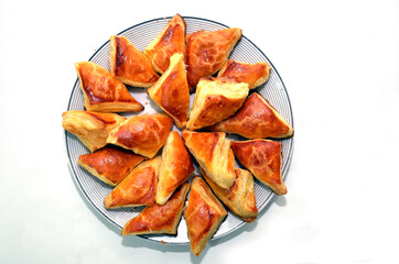 TRIANGLE PAXLAVA white backgrounds . Char Siew Sou Barbecue Pork Savoury .