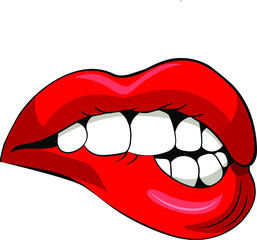 lip red art vector female