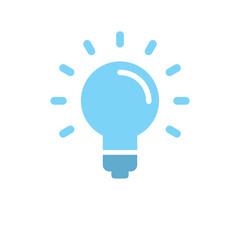 Light bulb icon. Electric lamp illustration, symbol of idea, innovation and solution.