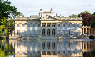 Fototapeta na wymiar Palace on the water in Warsaw, The Royal Baths, Warsaw, Poland