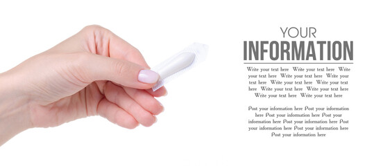 Suppositories in hand health medicine on a white background. Isolation, copy space