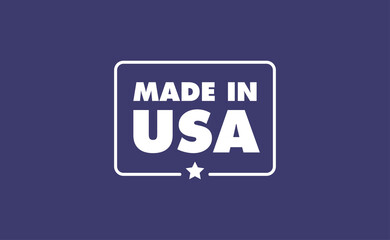 Made in USA badge. United States of America flag colors. American patriotism sign.