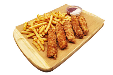 a grilled meat with french fries food