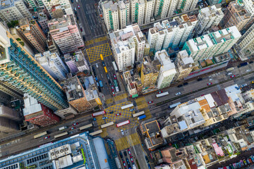 Aerial view of Hong Kong city