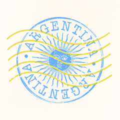 Argentina Stamp Postal. Silhouette Seal. Passport Round Design. Vector Icon. Design Retro Travel. National Symbol.