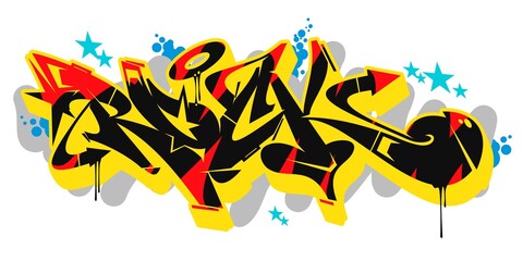 Abstract Rock Graffiti Style Font Lettering Vector Illustration