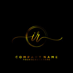 IR Initial handwriting logo vector