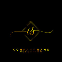 IS Initial handwriting logo vector