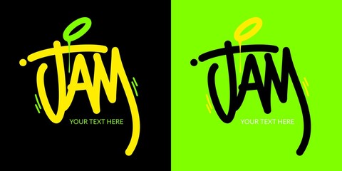 Naklejka premium Abstract Hip Hop Hand Written Word Jam Vector Illustration