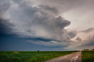 storm clouds over the road