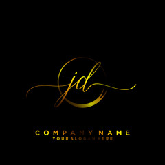 JD Initial handwriting logo vector