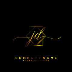 JD Initial handwriting logo vector