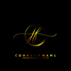 JF Initial handwriting logo vector