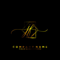 JF Initial handwriting logo vector
