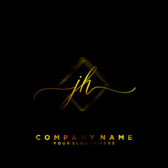 JH Initial handwriting logo vector