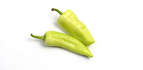 Green bell pepper on a white background