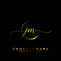 JM Initial handwriting logo vector
