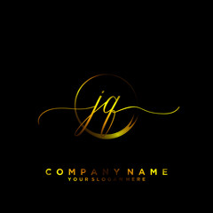 JQ Initial handwriting logo vector