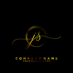 JS Initial handwriting logo vector