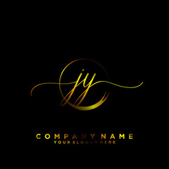 JY Initial handwriting logo vector