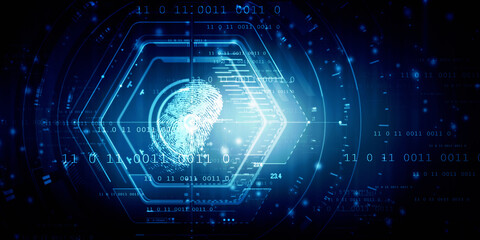 Fingerprint Scanning Technology Concept 2d Illustration