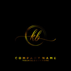 KB Initial handwriting logo vector