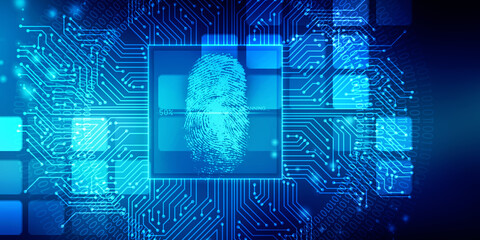 Fingerprint Scanning Technology Concept 2d Illustration