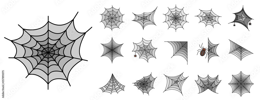 Poster spider icon set. outline set of spider vector icons thin line color flat isolated on white