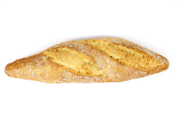 baguette de pain française sur un fond blanc