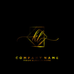 KL Initial handwriting logo vector