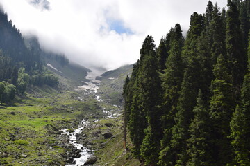 mountain landscape with clouds