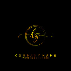 KZ Initial handwriting logo vector