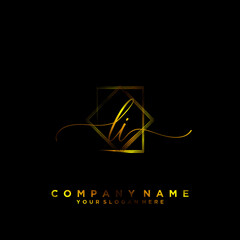 LI Initial handwriting logo vector