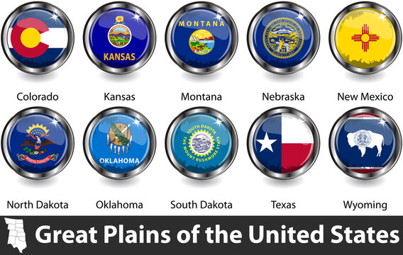 Flags Of Great Plains Region, US