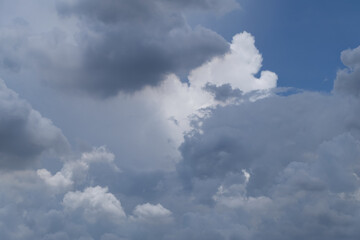 Blue sky and white clouds, white clouds, blue on the background.