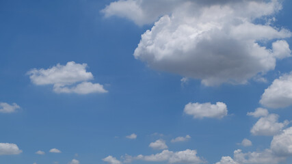 Blue sky and white clouds, white clouds, blue on the background.