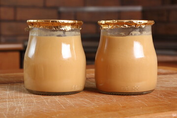 Milk pudding dessert jar